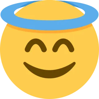 😇 emoji, angel, halo, smiling, cute, yellow telegram sticker