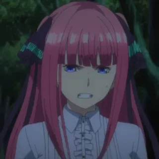 🤢 Nino Nakano The Quintessential Quintuplets Anime, Nino Nakano, The Quintessential Quintuplets, Brava, Cabelo rosa, Garota anime telegram sticker
