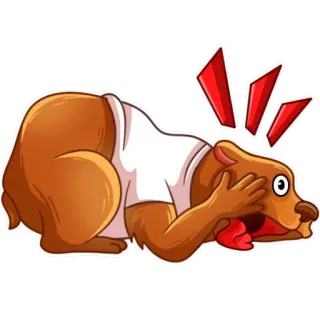 😱 bear, animal, cartoon, fear, shock, scared telegram sticker
