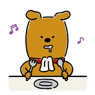 💬 perro, comida, hambriento, dibujo animado, comiendo, lindo, adorable telegram sticker