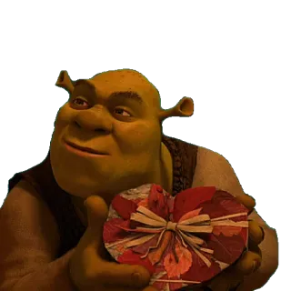 🎁 Shrek ogro, coração, amor, dia dos namorados, animado whatsapp sticker