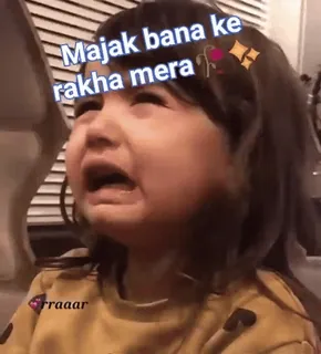 😎 Majak bana ke rakha mera huilend kind, verdrietig, emotioneel, grappig, hindi, meisje telegram sticker