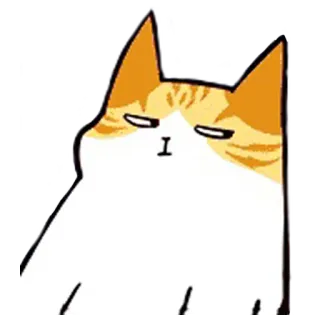 😑 kucing, hewan, peliharaan, lucu, oranye, putih, lucu, meme telegram sticker