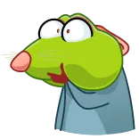 🤢 Cartoon, Ratte, Tier, Grün, Lustig telegram sticker
