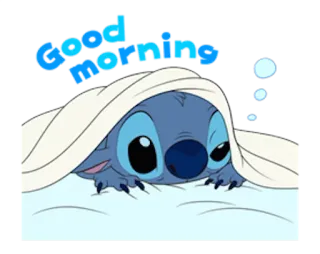 👋 Stitch Good morning Стич, Лило и Стич, Доброе утро, Дисней, Мультфильм whatsapp sticker