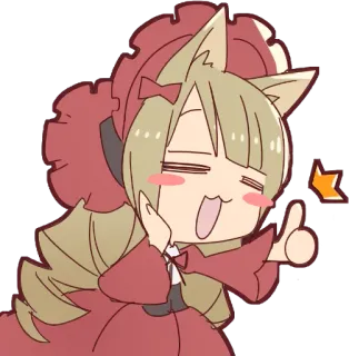 ☺️ Anime, Niedlich, Charakter, Fuchs Mädchen, Chibi, Cartoon, Daumen hoch telegram sticker