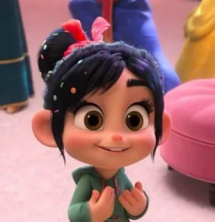 🍓 Vanellope von Schweetz Wreck-It Ralph vanellope, disney, ¡rompe ralph!, personaje animado telegram sticker