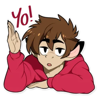 🖐 Yo! Saudação, Desenho animado, Animado, Juventude, Casual telegram sticker