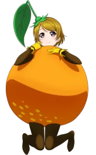 🍊 Anime, Garota, Laranja, Fantasia, Fofo, Desenho animado whatsapp sticker