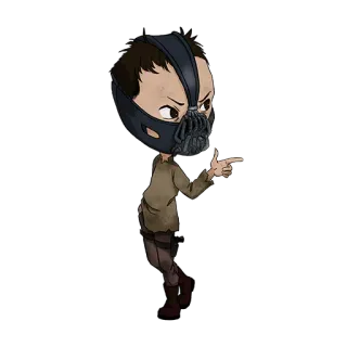 👉 Bane The Dark Knight Rises Bane, Batman: O Cavaleiro das Trevas Ressurge, Vilão, Mascarado, Apontando, Quadrinhos, Filme whatsapp sticker