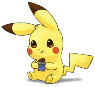 🍫 Pikachu Pokemon โปเกมอน, ปิกาจู, น่ารัก, อนิเมะ, การ์ตูน telegram sticker