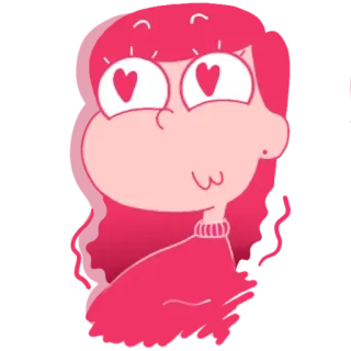 😍 cartoon, girl, love, cute, pink, heart eyes telegram sticker