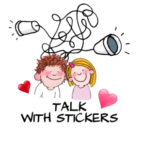 🗣 TALK
WITH STICKERS rozmowa, naklejki, dzieci, miłość, serca, komunikacja telegram sticker