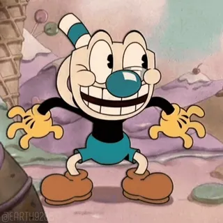 😃 Mugman Cuphead Cuphead, Mugman, Dessin animé, Jeu vidéo, Rétro, Animation whatsapp sticker