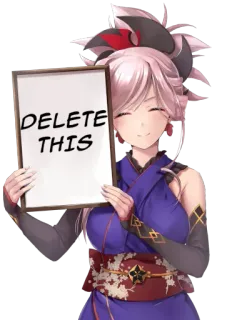 ☠️ DELETE THIS Аниме, Девушка, Знак, Удалить telegram sticker