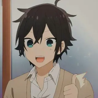 ❤ Izumi Miyamura Horimiya Anime, Manga, Schule, lächelnd, Daumen hoch telegram sticker