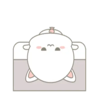 😔 cartoon, cute, animal, lying down, sleeping, unicorn, sticker telegram sticker