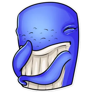 ☺️ dibujos animados, ballena, azul, sonriente, gracioso, emoji, pegatina whatsapp sticker