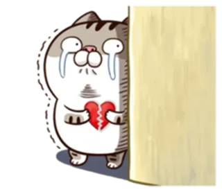 💔 Katze, traurig, gebrochenes Herz, Tränen, Cartoon, Sticker whatsapp sticker