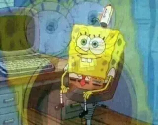 🤙 Spongebob Squarepants губка, компьютер, мультфильм, стул telegram sticker