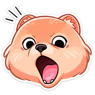 😱 동물, 개, 귀여운, 와, 깜짝, 충격 telegram sticker