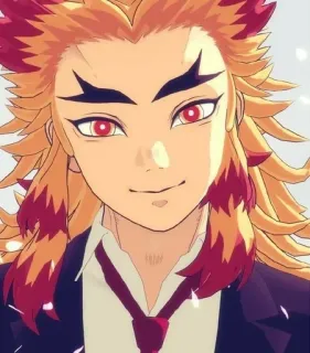 😚 Kyojuro Rengoku Demon Slayer Аниме, Клинок, рассекающий демонов, Ренгоку, Кёджуро, Огонь telegram sticker