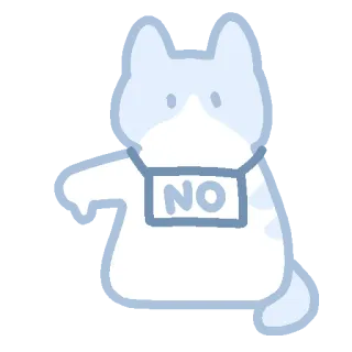 ☁️ NO chat, non, animal, autocollant, dessin animé whatsapp sticker
