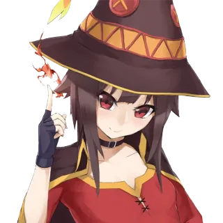 👆 Megumin Konosuba Anime, Personaje, Megumin, Mago, Konosuba, Magia de explosión, Chica anime, Linda telegram sticker