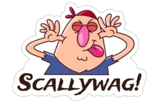 💢 Scallywag! travieso, dibujos animados, pirata, pícaro, divertido whatsapp sticker