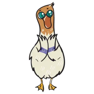 😩 pato, animal, lindo, dibujos animados, pegatina, personaje whatsapp sticker