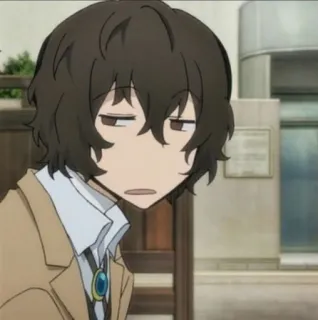 🥂 Osamu Dazai Bungou Stray Dogs Anime, Manga, Dazai, Bungo Stray Dogs, Charakter, Ausdruck whatsapp sticker