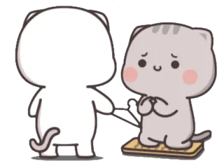 😡 kat, cartoon, schattig, dier, kawaii, smeken telegram sticker