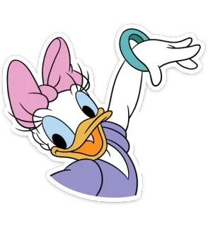 😄 Daisy Duck Мультфильм, Наклейка, Дисней, Персонаж, Женский, Животное telegram sticker