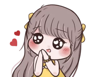 🙏 น่ารัก, คาวาอิ, อนิเมะ, มังงะ, การ์ตูน, ผู้หญิง, หัวใจ telegram sticker