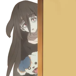 👀 Аниме, Зомби, Девушка, Ужасы, Монстр, Темный, Жуткий telegram sticker