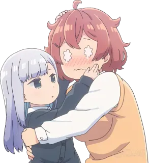 🤚 Anime, Niedlich, Kawaii, Umarmung, Freundschaft, Manga, Cartoon telegram sticker