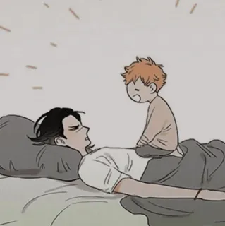 🐾 desenho animado, pai, criança, família, amor, hora de dormir, pai/mãe, filho telegram sticker