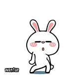 😌 wontor kelinci, imut, stiker telegram sticker