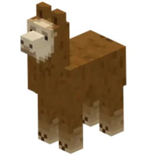 😐 Minecraft llama, minecraft, animal, blocky, video game, brown telegram sticker