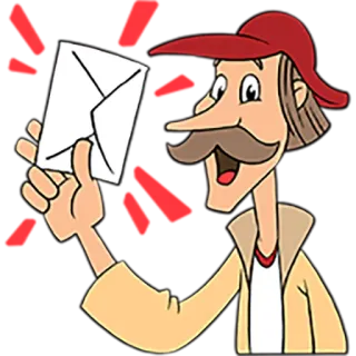 😂 Briefträger, Cartoon, Post, Postbote, Lieferung, Brief telegram sticker