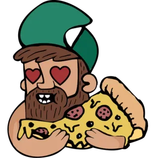 🍕 pizza, love, food, sticker, man, heart eyes, cartoon telegram sticker