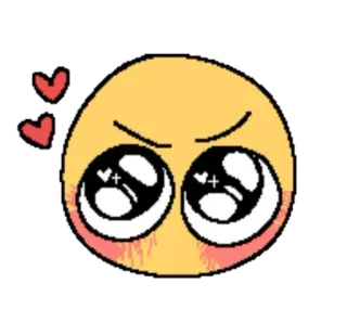 😠 emoji, niedlich, liebe, herzen, ausdruck, kawaii, gesicht telegram sticker
