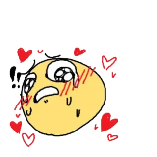 😯 Desenho animado, Emoji, Coração, Amor, Fofo telegram sticker