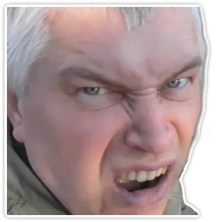 🤨 enojado, cara, hombre, expresión telegram sticker