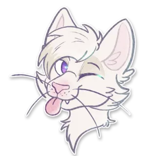 😜 kat, anime, dier, cartoon, sticker, schattig, katachtig telegram sticker