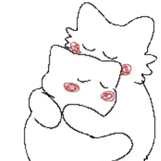 ❤️‍🩹 cute, cat, kawaii, sticker, friendship, hugging, sleepy telegram sticker