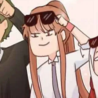 🍂 Anime, Dibujos animados, Gafas de sol, Personaje, Guay telegram sticker
