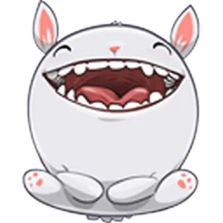 😃 bunny, rabbit, happy, cute, animal, cartoon whatsapp sticker