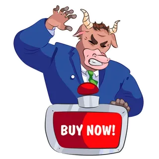 😤 BUY NOW! Bulle, Wirtschaft, Finanzen, Kaufen, Investieren, Aktienmarkt whatsapp sticker