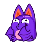 🤢 コウモリ, 漫画, 動物, 紫, 面白い, かわいい, ステッカー telegram sticker